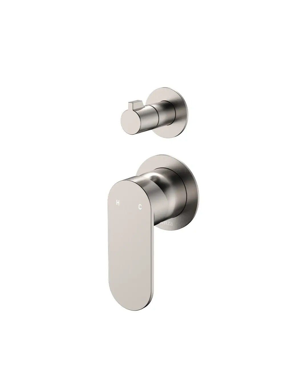 Empire Slim Wall Diverter Mixer, Small Round Plates, Vertical