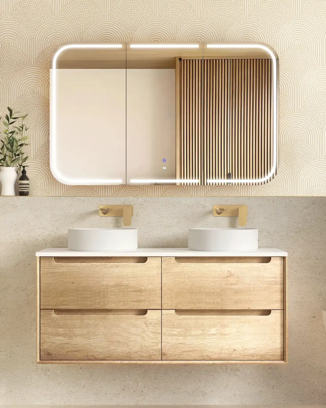 Byron Oak Wall Hung Vanity - Image 2