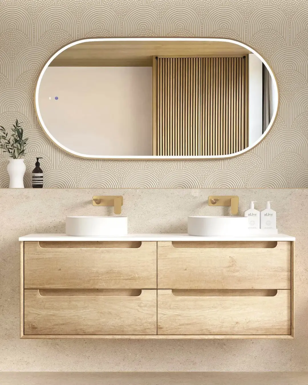 Byron Oak Wall Hung Vanity