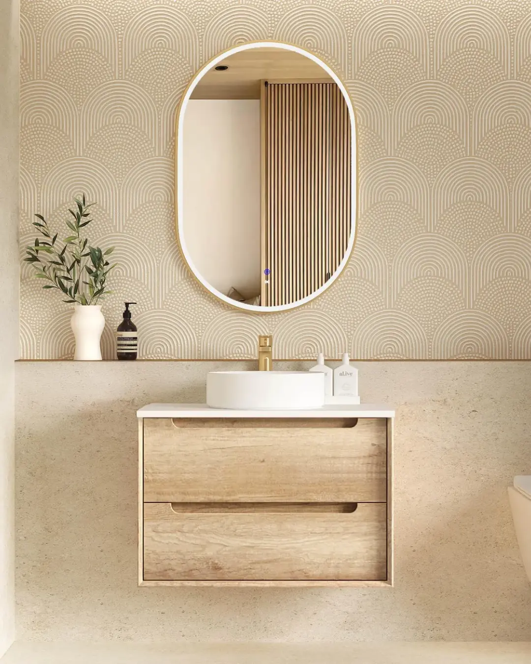 Byron Oak Wall Hung Vanity - Image 4