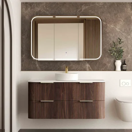 Havana Fluted Wall Hung Curved Vanity