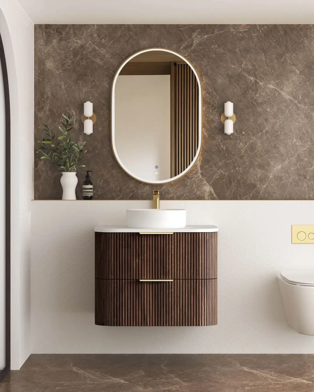 Havana Fluted Wall Hung Curved Vanity - Image 8