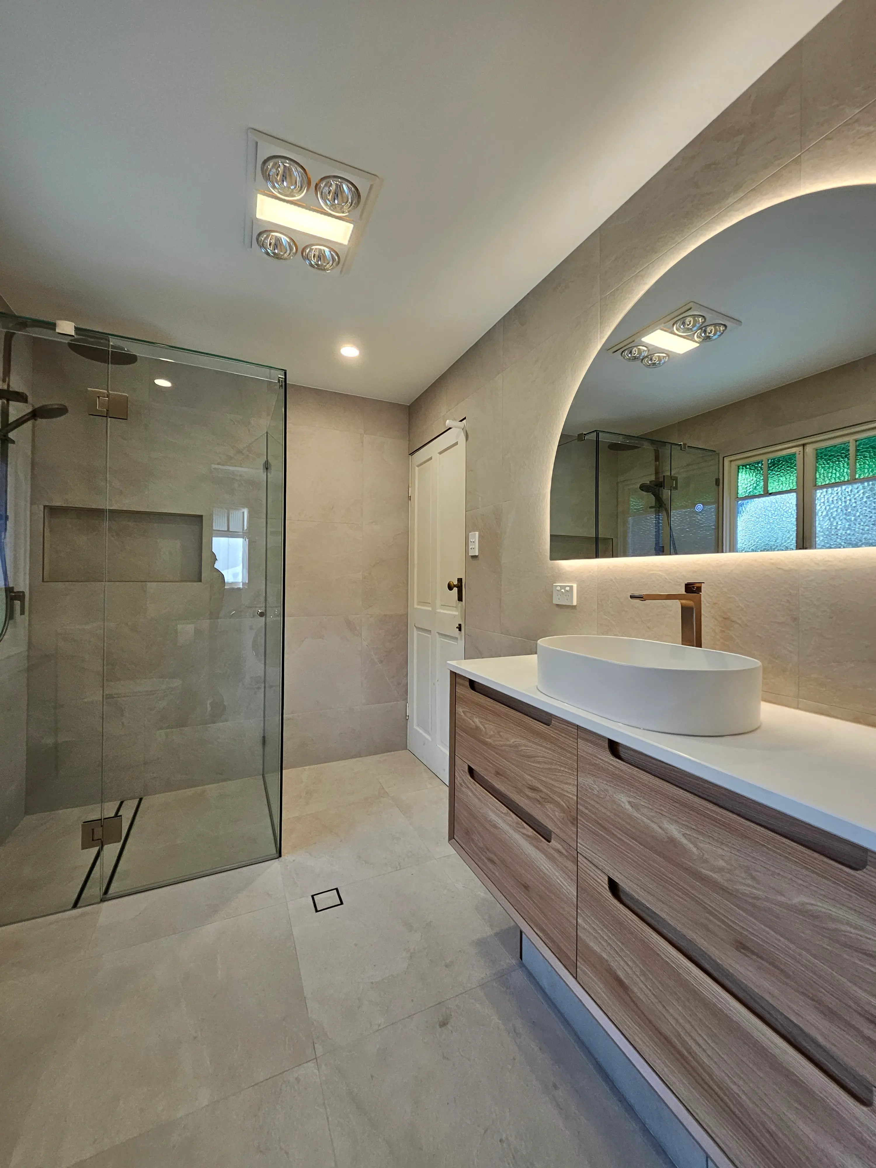 Completed bathroom renovation in East Brisbane, Brisbane, by One Stop Bath & Tiles