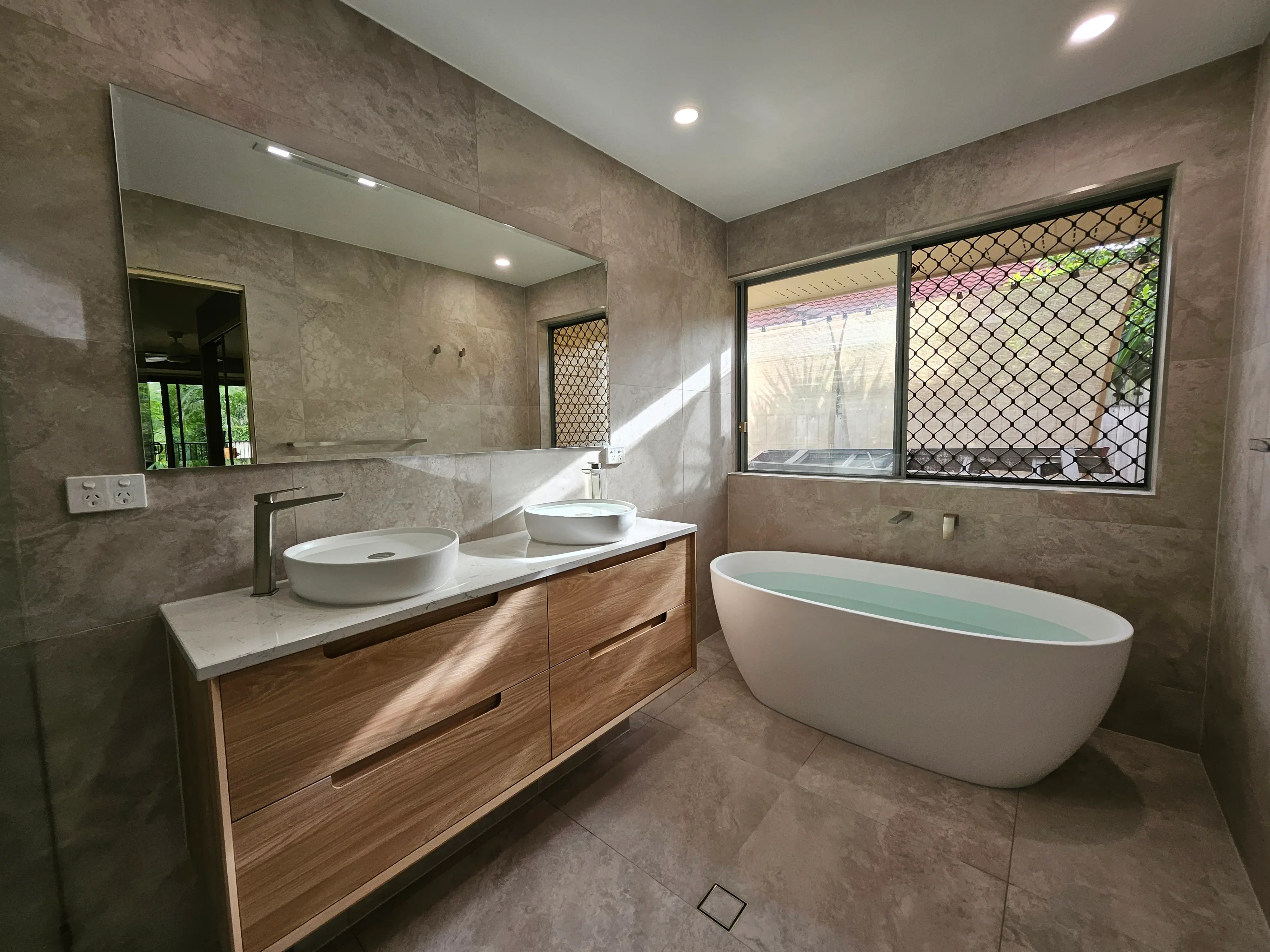 Completed bathroom renovation in Carindale, Brisbane, by One Stop Bath & Tiles